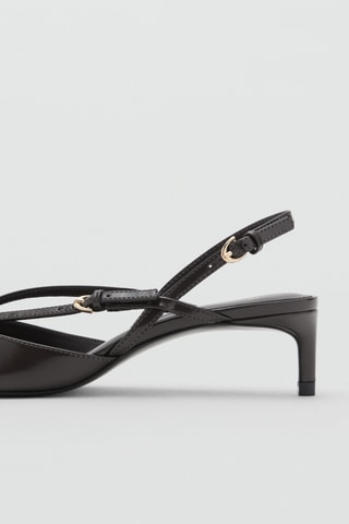 Chaussures talon kitten à brides - Gris foncé