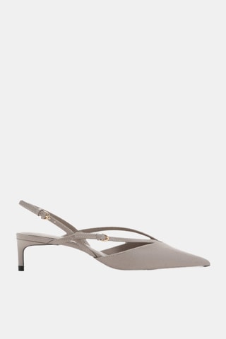 Chaussures talon kitten à brides - Marron clair