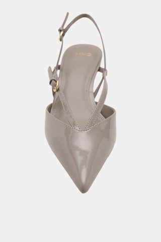Chaussures talon kitten à brides - Marron clair
