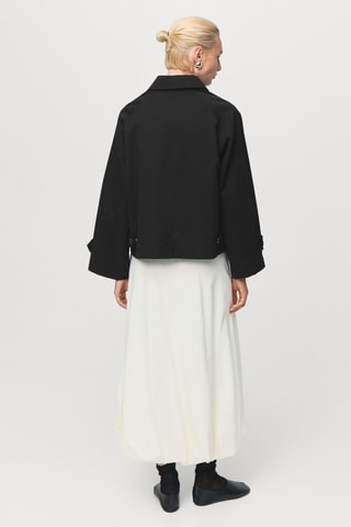 Trench court oversize avec passants de ceinture - Noir