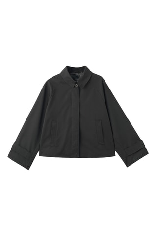 Trench court oversize avec passants de ceinture - Noir