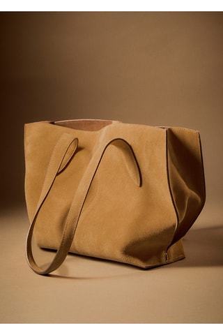 Mini sac cabas en suède - Marron