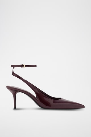 Chaussures à talon en cuir vernis - Bordeaux