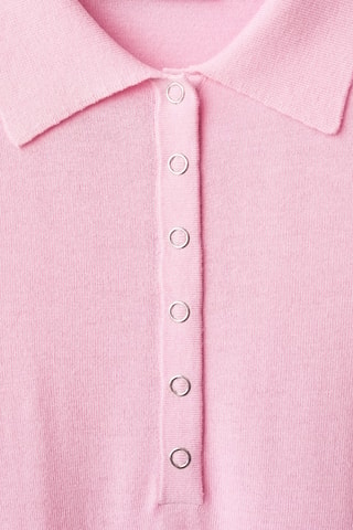 Pull col polo manches longues - Rose