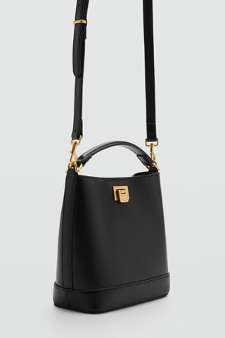 Mini borsa shopper dettaglio metallico - Nero