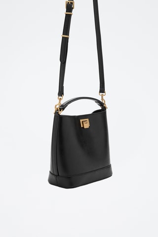 Mini sac cabas détail métallique - Marron