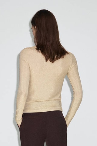 T-shirt Lurex col montant - Doré