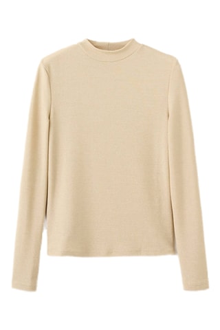 T-shirt Lurex col montant - Doré