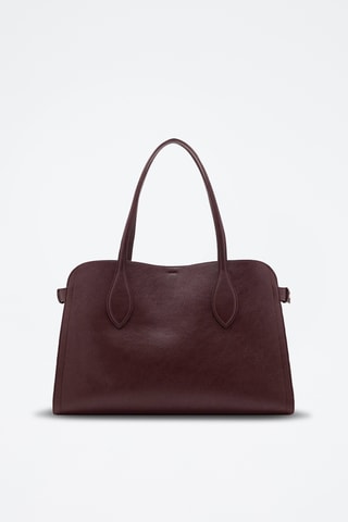 Sac moyen similicuir effet grainé - Bordeaux