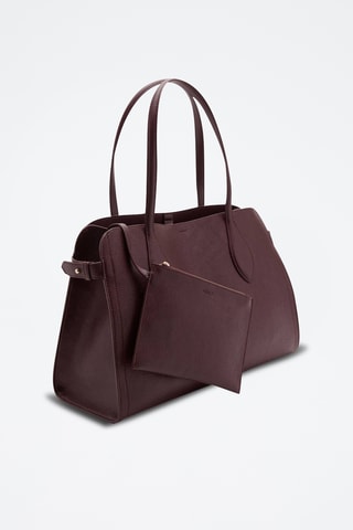 Sac moyen similicuir effet grainé - Bordeaux