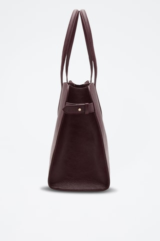 Sac moyen similicuir effet grainé - Bordeaux