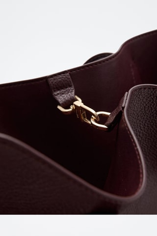 Sac moyen similicuir effet grainé - Bordeaux
