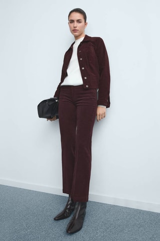 Veste en velours avec coutures - Bordeaux