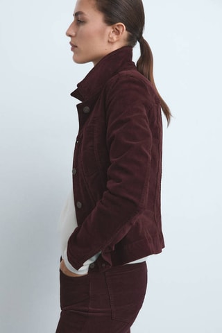Veste en velours avec coutures - Bordeaux