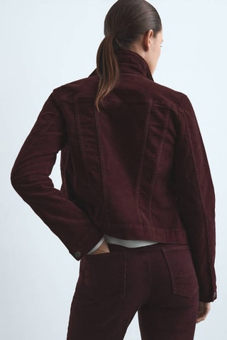 Veste en velours avec coutures - Bordeaux
