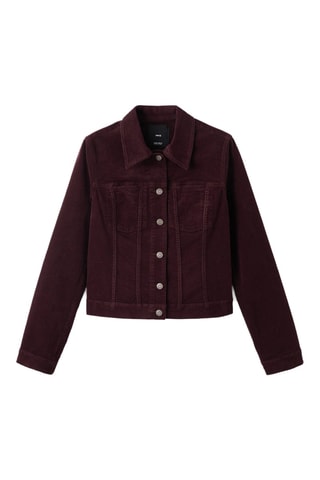 Veste en velours avec coutures - Bordeaux