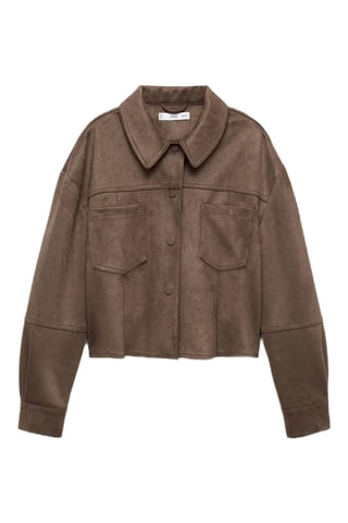 Veste cuir synthétique poches - Marron clair