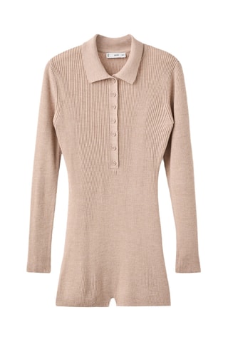Combinaison maille col polo - Marron