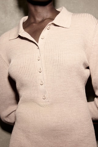 Combinaison maille col polo - Marron