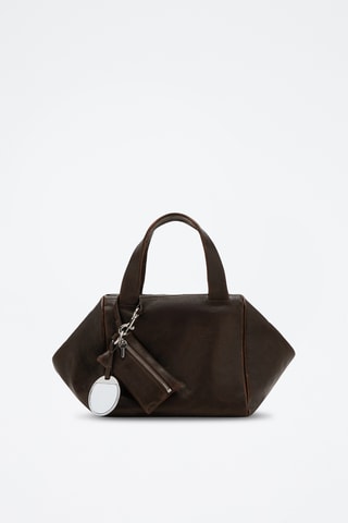 Sac à main cuir breloques - Marron