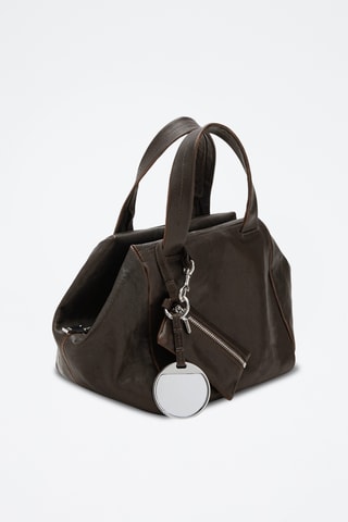 Sac à main cuir breloques - Marron