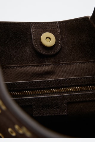 Sac cabas en daim œillets - Marron