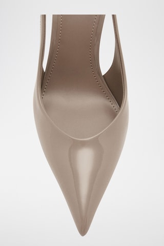 Chaussures à talon en cuir vernis - Gris clair