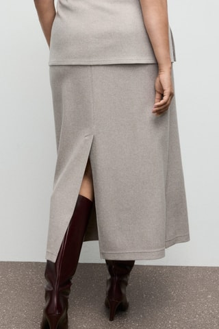 Jupe longue à taille élastique - Marron