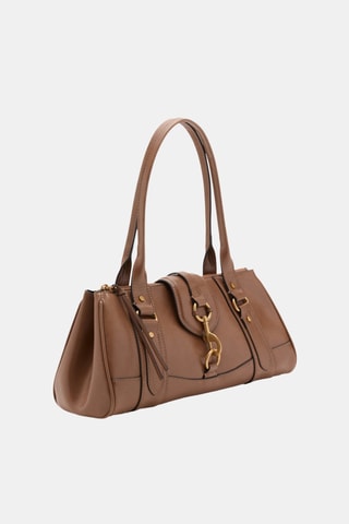 Sac porté épaule moyen mousqueton - Marron
