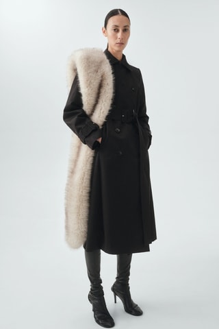 Trench classique 100 % coton - Noir