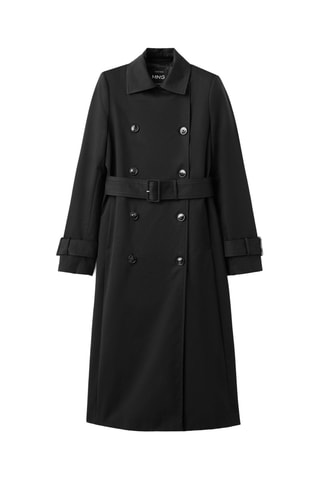 Trench classique 100 % coton - Noir