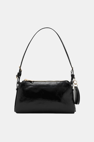 Sac porté épaule finition brillante - Noir