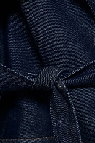 Trench court en jean ceinture - Bleu