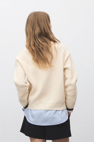Pull-over chemise combiné - Beige
