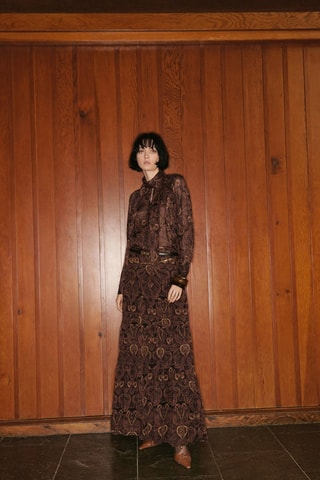 Blouse paisley foulard - Marron