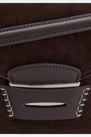 Sac porté épaule en daim - Marron