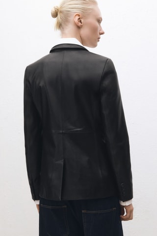 Blazer cuir boutons - Noir