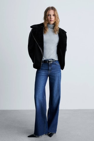 Veste double face simili-cuir - Noir