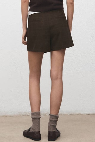 Jupe asymétrique carreaux - Marron