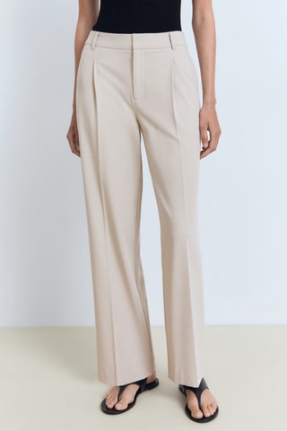 Pantalon droit pinces - Beige