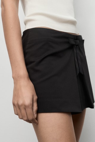 Mini jupe short avec nœud - Noir