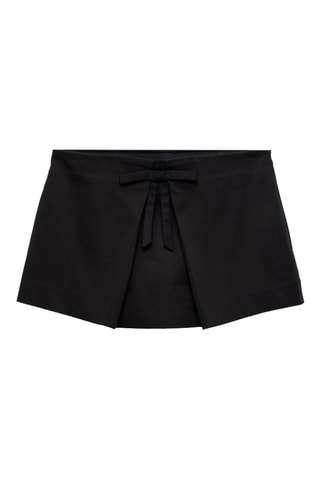 Mini jupe short avec nœud - Noir