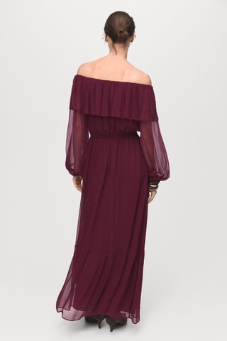 Robe bustier volant - Bordeaux