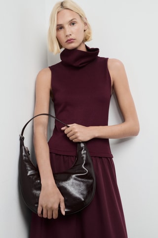 Robe combinée à col cheminée - Bordeaux