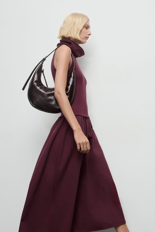 Robe combinée à col cheminée - Bordeaux