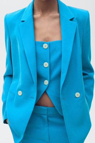 Gilet costume dos nu - Bleu