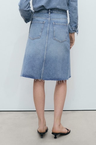 Jupe midi denim - Bleu