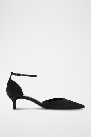 Chaussures talon kitten boucle - Noir