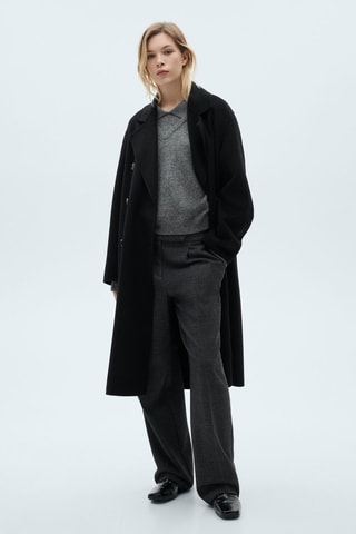 Manteau laine fait main oversize - Noir