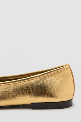 Ballerines cuir nœud - Doré